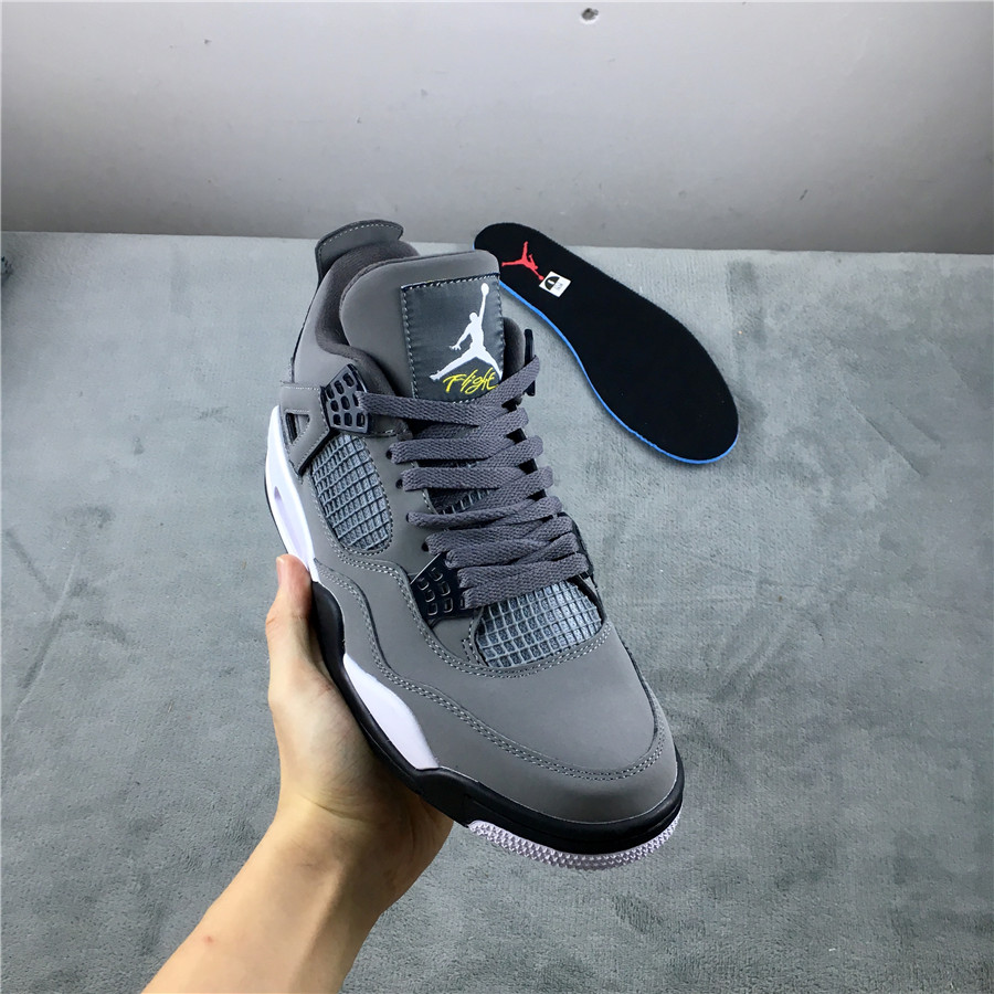 2019 Men Air Jordan 4 Cool Grey Black Shoes
